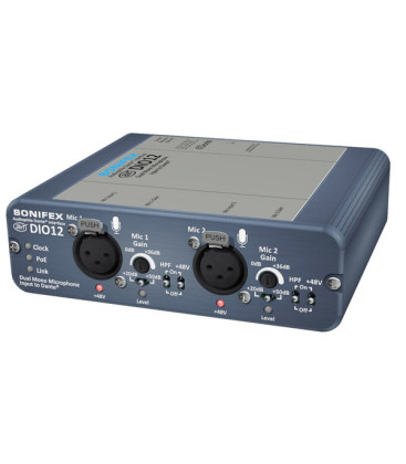 Sonifex AVN-DIO12 - Dual Mono Microphone Input to Dante with Mic Gain