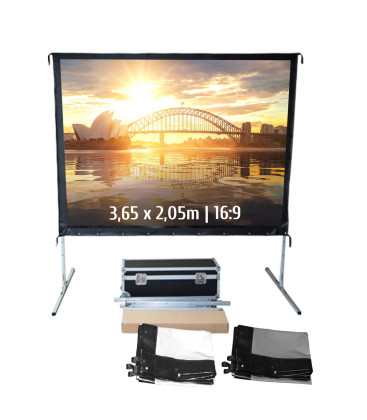 Kimex 046-3017K - Projection Screen Suitcase 3.65x2.05m 16: 9 Front + Rear