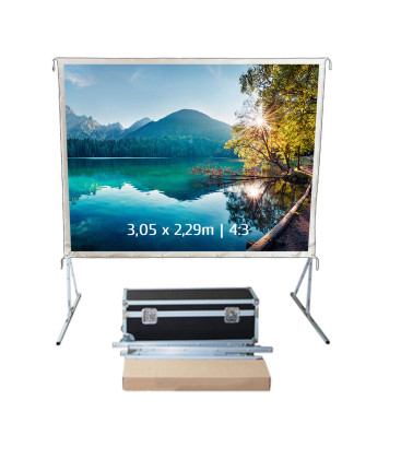 Kimex 046-1006BK - Projection Screen Suitcase 3.05x2.29m 4: 3 White Canvas