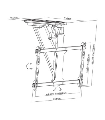 Kimex 018-7064W - Motorized Retractable Ceiling Mount for Connected 32"-70" TV Screen