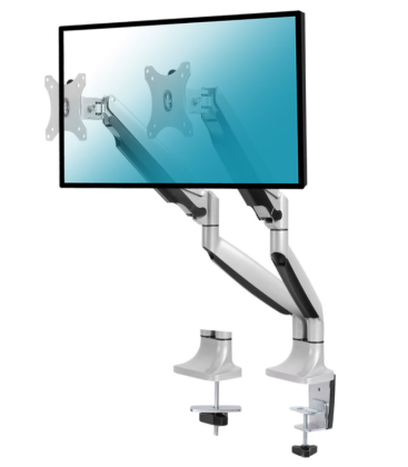 Kimex 015-2502 - Full Motion Desktop Stand for 2 PC Monitors 13"-32"