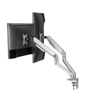 Kimex 015-2602 - Full Motion Desktop Support for 2 PC screens 17"-32" Gray