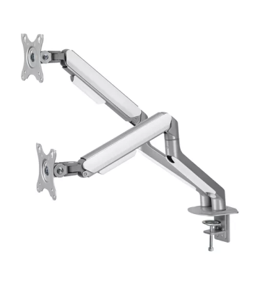 Kimex 015-2602 - Full Motion Desktop Support for 2 PC screens 17"-32" Gray