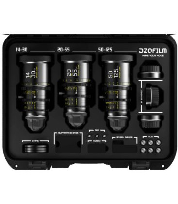 DZOFilm DZO-7220001B/2B/3B-Kit - Pictor Zoom 3-Lens Kit (14-30/20-55/50-125 T2.8) Black