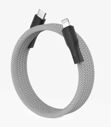 Magtame C-L 1M Silver White - USB C to Lightning Cable 1m Silver White