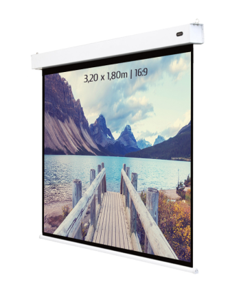 Kimex 047-1518 - Battery Powered Electric Projection Screen 3.20 X 1.80m - 16:9 Format