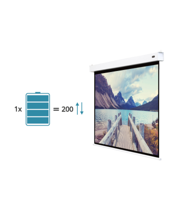 Kimex 047-1518 - Battery Powered Electric Projection Screen 3.20 X 1.80m - 16:9 Format
