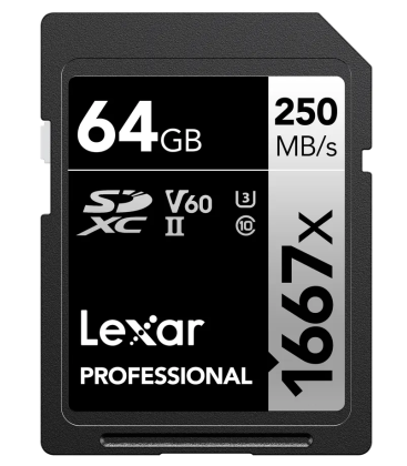 Lexar LSD64GCB1667 - 1667x UHS-II SDXC 64GB Silver