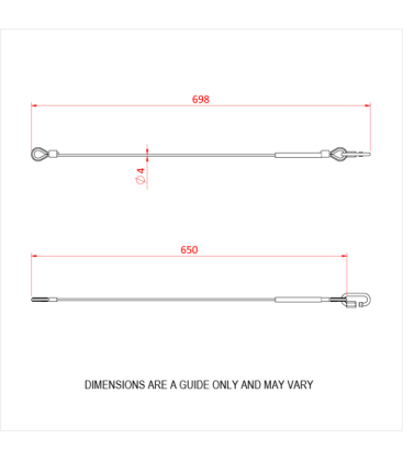 Doughty T45851 - Safety Bond 4mm X 650 With M6 Quick Link (100kg) Black